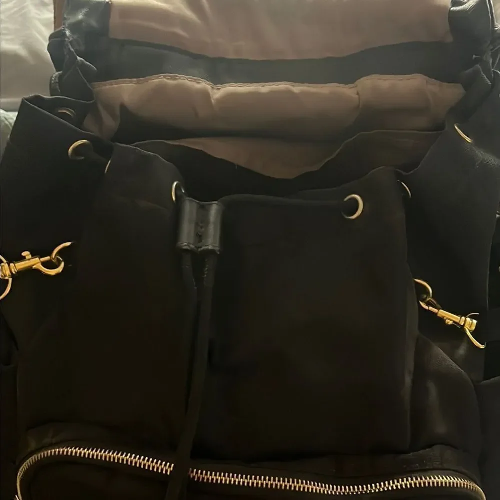 Skip Hop Professional Black Backpack (Diaper bag) with Gold Accents | EUC
